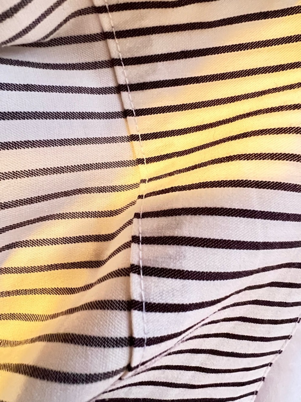 Anthropology brand Exquise Striped Button-Front Shirt Dress in White & Black - Picture 5 of 8